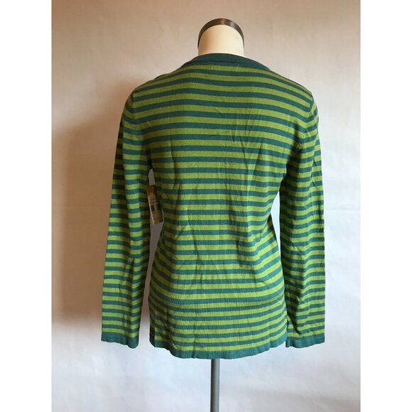 Matilda Jane Green & Blue Striped Cardigan W/ Lace, Size Small (US) - Picture 6 of 10